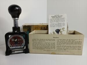 Bates Standard Movement Numbering Machine Stamp 6 Wheels Style E w/ Original Box